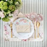 Table linen - Placemats both sides Roselle & Stripes - 4 pieces - ROSEBERRY HOME