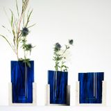 Art glass - ROARING FORTIES triptych vases - floral sculpture - AURORE BOUTER