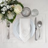 Table linen - Embroidered Placemats Jingle Bells Silverline - 4 pieces - ROSEBERRY HOME