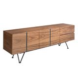 TV stands - Walnut and black steel TV stand - ANGEL CERDÁ