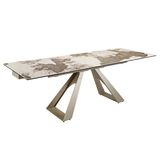 Dining Tables - Rectangular porcelain marble and steel extending dining table - ANGEL CERDÁ