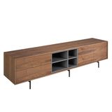 TV stands - TV stand walnut and black steel - ANGEL CERDÁ