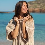 Homewear - Poncho luxe éponge BIO - Sable - ATELIER DUNE