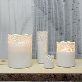 Objets de décoration - Photophore Spinn H7, fait main, en biscuit de porcelaine - YLVAYA DESIGN