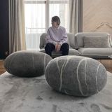 Objets design - Meuble pouf ottoman en laine "Sea Pebble" - KATSU STONES