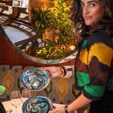 Gifts - Unique Nuage IOM green ceramic plate available in several sizes - IOM INES-OLYMPE MERCADAL