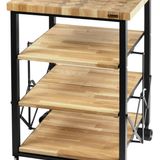 Kitchens furniture - FOLDY Foldable kitchen trolley in solid oak wood - LEGNOART