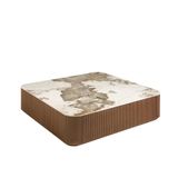 Coffee tables - Porcelain marble and walnut square coffee table - ANGEL CERDÁ