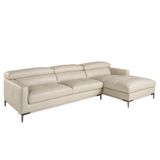 Sofas - Right chaise longue sofa sand leather - ANGEL CERDÁ