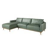 Sofas - Left chaise longue sofa in green leather - ANGEL CERDÁ