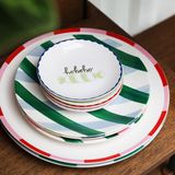 Assiettes de réception - Assiette Bliss rose/verte grand lot de 2 - &KLEVERING