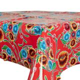 Garden textiles - Oilcloth Floralpola Orange - BACKTOBASIX X KITSCH KITCHEN