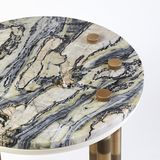 Card tables - Ipanema Brass Marble Side Table - DUISTT