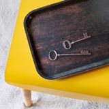 Storage boxes - Rectangular wooden serving tray - catch-all trompe-l'œil keys 27x20 cm - MONBOPLATO