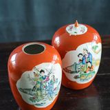 Floral decoration - PAIR OF PORCELAIN POTS - Mother & daughter. - TRESORIENT