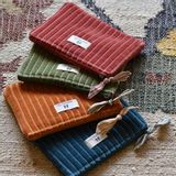 Clutches - Corduroy pouches with blockprint lining - MAISON LILO