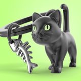 Bags and totes - Black Cat Key Chain - METALMORPHOSE