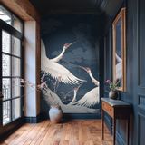 Decorative wall frescoes - The flight of the Heron - PAPERMINT