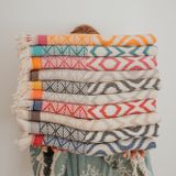 Throw blankets - 100% COTTON BLANKET- WARM AND BRIGHT - PAMUKME