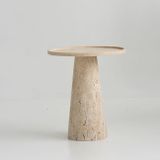 Autres tables  - TRAVERTINE CONE SIDE TABLE - KIWANO CONCEPT