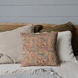 Fabric cushions - Joyful Garden hand printed Kalamkari cushion - NINÉH