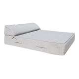 Outdoor space equipments - 2-seater outdoor foam sun lounger bed with linen effect - MX HOME