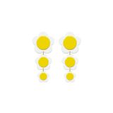 Jewelry - White Pansy Flower Statement Earrings - ISUWA