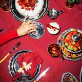 Placemats - Christmas Placemat - Giorgia's Heartbeat” | Burgundy Red - Set of 2 - BLANK SPACE AMSTERDAM