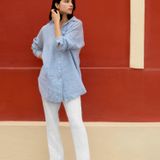 Apparel - Blue White Stripes Rondo Shirt - LINEN TALES