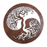 Wireless lamps - Ying Yang Tree of Life Wooden Magnetic Panel - ARABESK