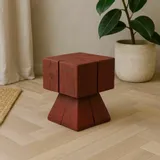 Tabourets - Tabouret sur pied rouge — Fabriqué à la main en bois massif - LOGNITURE