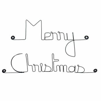 Déco Noel en fil de fer : " Merry christmas " - BIJOUX DE MUR