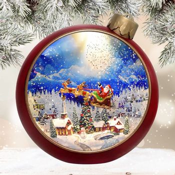 Boule de Noël LED Musicale – Père Noël en Traîneau - BLUE STAR B.V.