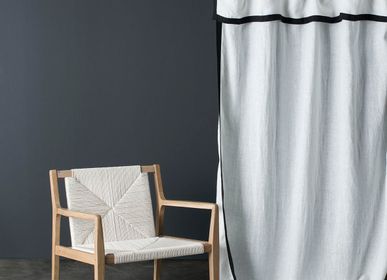 Rideaux et voilages - Rideau Nice lin lavé bord noir 140X270 CM - MAISON D'ÉTÉ