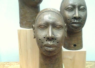 Sculptures, statuettes and miniatures - Benin bronze head sculptures - FERNANDO OTERO