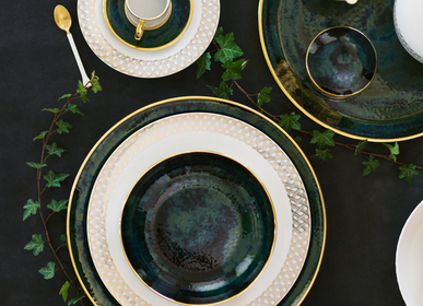 Art glass - Lush Forest porcelain plates - PORCEL