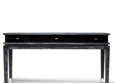 Console table - Anna Console in Black Limed Oak and Brass Details - DUISTT