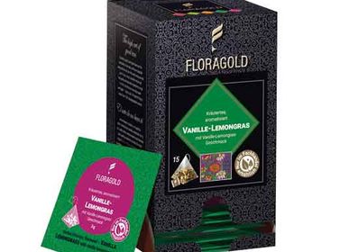 Coffee and tea - FLORAGOLD Vanilla Lemongras pyramid tea bags Herbal Infusion - FLORAPHARM
