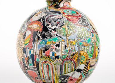 Unique pieces - NEW WORLD Ball Vase - MANUFACTURE DES EMAUX DE LONGWY 1798