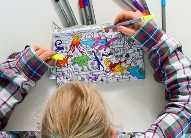 Stationery - colour & learn dinosaur pencil case - EATSLEEPDOODLE