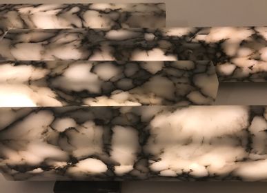 Appliques - Aplique 4 stecche alabastro bardiglio  - ROMANO BIANCHI SRL