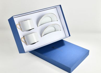 Accessoires thé et café - La paire-tasse thé ELEGANCE or mat - ALAIN BABULE