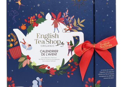 Christmas garlands and baubles - Blue Organic Advent Calendar ENGLISH TEA SHOP x25 tea bags - NATURE & EXPRESSION