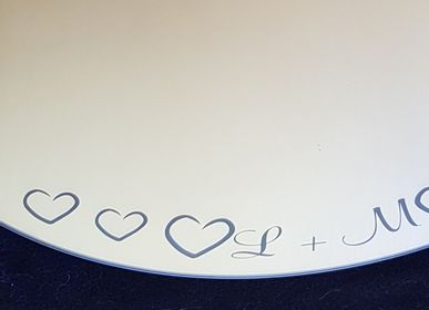 Miroirs - Miroir sablé motifs coeur et/ou initiales - TOUTVERRE