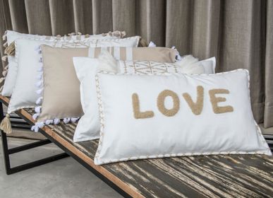 Fabric cushions - LOVE embroidered cushion    - FEBRONIE
