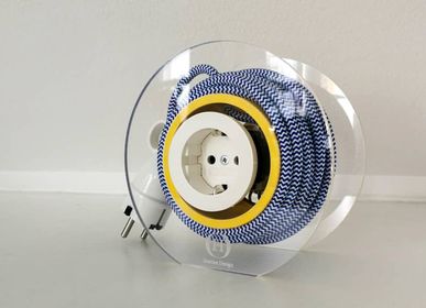 Design objects - Extension Cord for 2 Plugs - Navy & White & Yellow - OH INTERIOR DESIGN