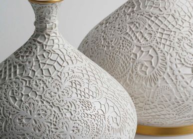 Vases - SNOHA Lace Patterned Ceramic Vase - ESMA DEREBOY HANDMADE CERAMIC
