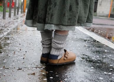 Socks - RECYCLED COTTON RIBBED SOCKS - NISHIGUCHI KUTSUSHITA