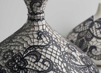 Vases - YAS Lace Patterned Ceramic Vase - ESMA DEREBOY HANDMADE CERAMIC