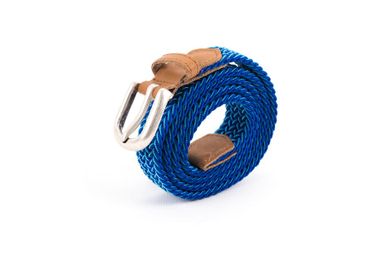 Petite maroquinerie - Ceinture tressée femme bleu blanc - VERTICAL L ACCESSOIRE